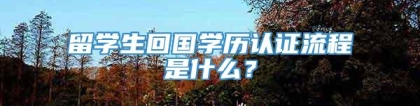 留学生回国学历认证流程是什么？