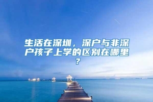 生活在深圳，深户与非深户孩子上学的区别在哪里？