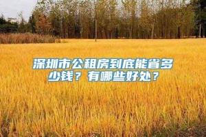 深圳市公租房到底能省多少钱？有哪些好处？