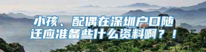 小孩、配偶在深圳户口随迁应准备些什么资料啊？！