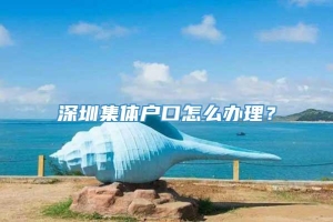 深圳集体户口怎么办理？