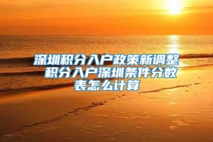 深圳积分入户政策新调整 积分入户深圳条件分数表怎么计算