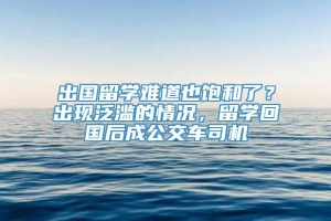 出国留学难道也饱和了？出现泛滥的情况，留学回国后成公交车司机