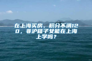 在上海买房，积分不满120，非沪籍子女能在上海上学吗？