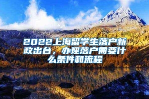 2022上海留学生落户新政出台，办理落户需要什么条件和流程