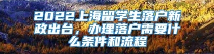 2022上海留学生落户新政出台，办理落户需要什么条件和流程