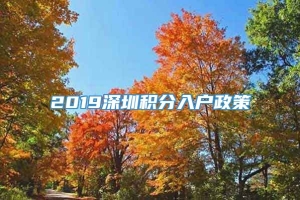 2019深圳积分入户政策