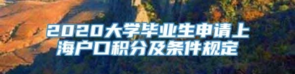 2020大学毕业生申请上海户口积分及条件规定