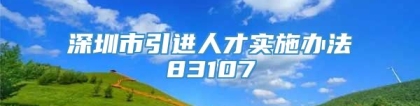 深圳市引进人才实施办法83107