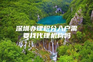 深圳办理积分入户需要找代理机构吗