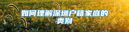 如何理解深圳户籍家庭的类别