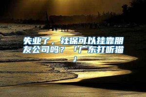 失业了，社保可以挂靠朋友公司吗？「广东打听猫」