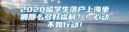 2020留学生落户上海坐拥那么多好福利？！心动不如行动！