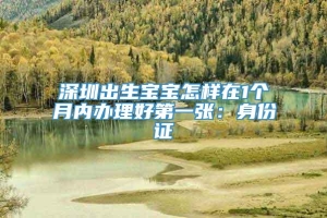 深圳出生宝宝怎样在1个月内办理好第一张：身份证