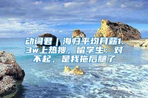 动词君｜海归平均月薪1.3w上热搜，留学生：对不起，是我拖后腿了