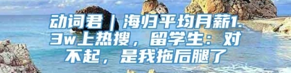 动词君｜海归平均月薪1.3w上热搜，留学生：对不起，是我拖后腿了