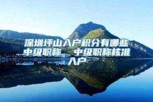 深圳坪山入户积分有哪些中级职称  中级职称核准入户