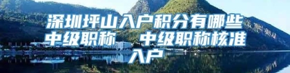 深圳坪山入户积分有哪些中级职称  中级职称核准入户