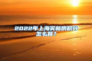 2022年上海买新房积分怎么算？