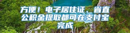 方便！电子居住证、省直公积金提取都可在支付宝完成