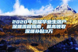 2020年应届毕业生落户深圳流程指南，最高领取深圳补贴3万