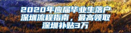 2020年应届毕业生落户深圳流程指南，最高领取深圳补贴3万