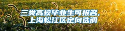 三类高校毕业生可报名, 上海松江区定向选调