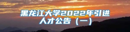 黑龙江大学2022年引进人才公告（一）