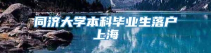 同济大学本科毕业生落户上海