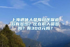 上海退休人员每月医保返款有多少？比在职人员多吗？有300元吗？