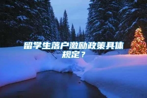 留学生落户激励政策具体规定？