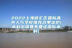 2022上海徐汇区国际高中人气学校推荐名单出炉(本科出国要不要读国际本科)