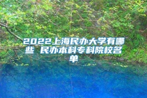 2022上海民办大学有哪些 民办本科专科院校名单