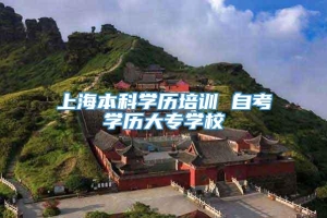 上海本科学历培训 自考学历大专学校