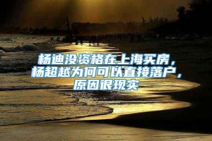 杨迪没资格在上海买房，杨超越为何可以直接落户，原因很现实