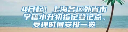 4月起！上海各区外省市学籍小升初指定登记点、受理时间安排一览