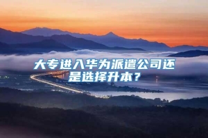 大专进入华为派遣公司还是选择升本？