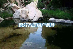 积分入深圳户条件