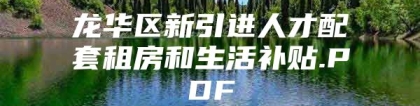 龙华区新引进人才配套租房和生活补贴.PDF