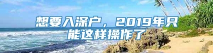 想要入深户，2019年只能这样操作了