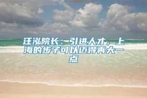 汪泓院长：引进人才，上海的步子可以迈得再大一点