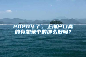 2020年了，上海户口真的有想象中的那么好吗？