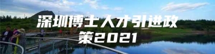 深圳博士人才引进政策2021