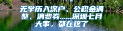 无学历入深户、公积金调整、消费券......深圳七月大事，都在这了