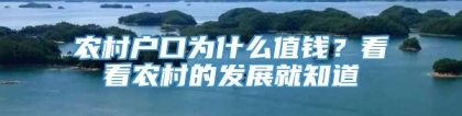 农村户口为什么值钱？看看农村的发展就知道