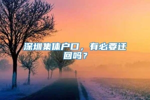 深圳集体户口，有必要迁回吗？