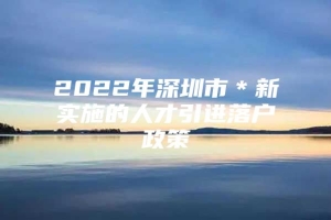 2022年深圳市＊新实施的人才引进落户政策