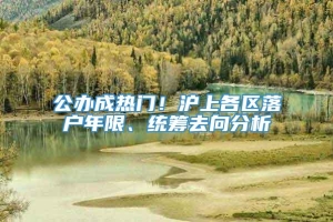 公办成热门！沪上各区落户年限、统筹去向分析