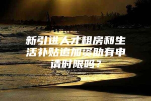 新引进人才租房和生活补贴追加资助有申请时限吗？