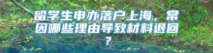 留学生申办落户上海，常因哪些理由导致材料退回？